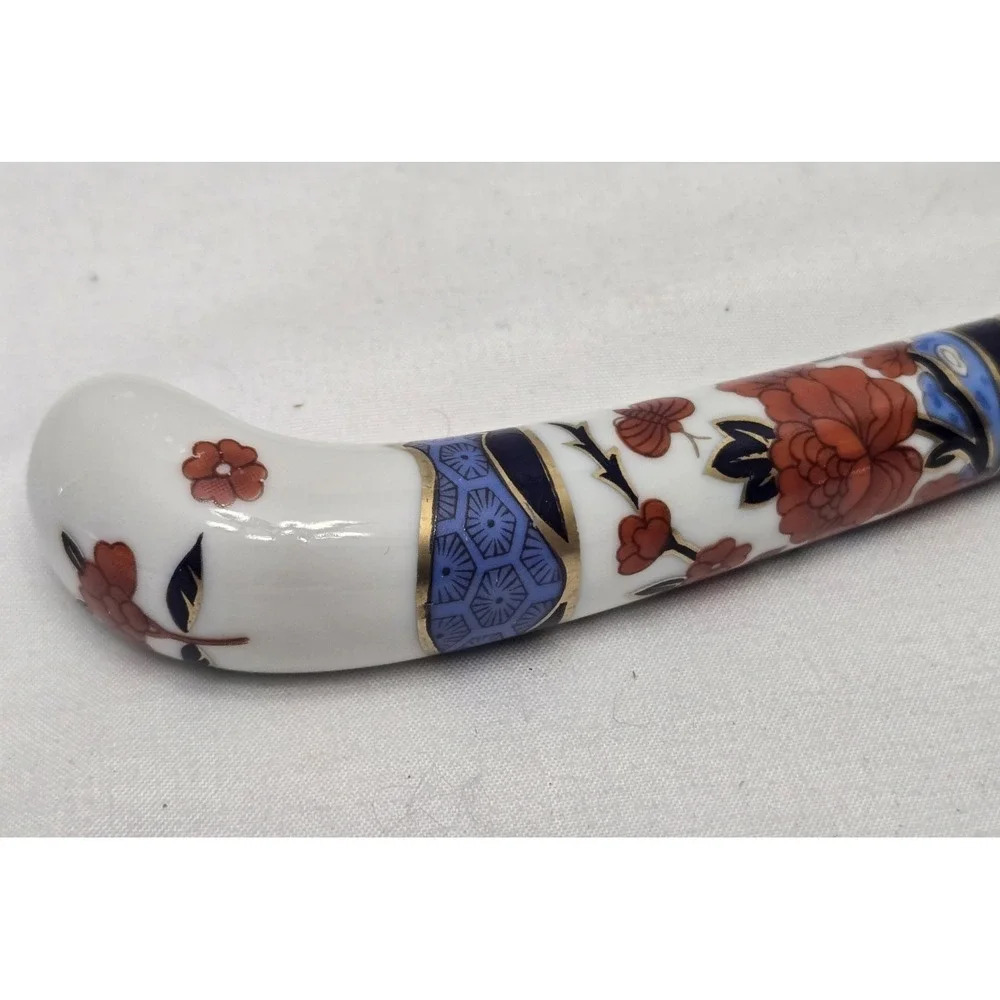 Sheffield House of Prill Porcelain Blue Red Scrolls 8 3/8